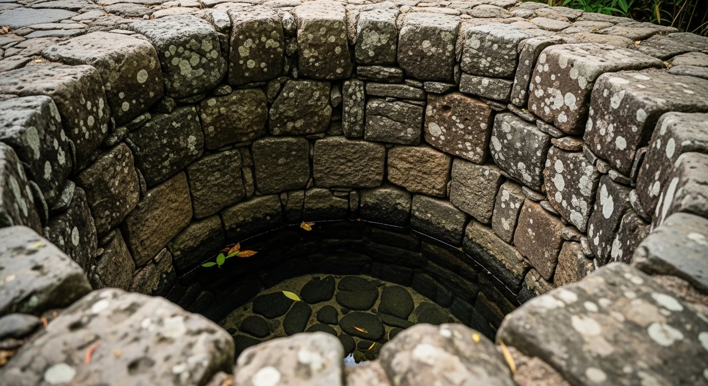 The ancient stone Cham well on Cu Lao Cham island